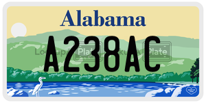 A238AC  license plate in AL