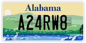 A24RW8  license plate in AL