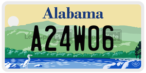 A24W06  license plate in AL