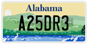 A25DR3  license plate in AL