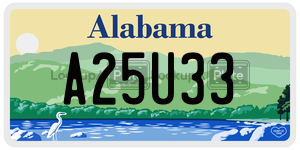 A25U33  license plate in AL