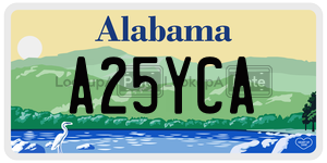 A25YCA  license plate in AL