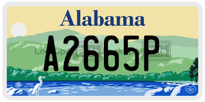 A2665P license plate in Alabama