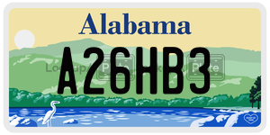 A26HB3  license plate in AL