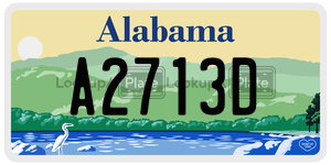 A2713D  license plate in AL