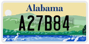 A27B84  license plate in AL