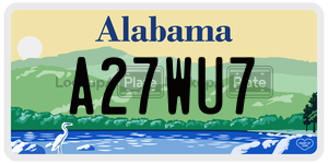 A27WU7  license plate in AL