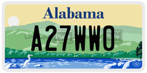 A27WW0  license plate in AL