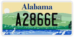 A2866E  license plate in AL