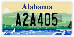 A2A405  license plate in AL