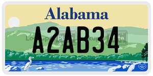 A2AB34  license plate in AL