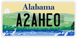 A2AHE0  license plate in AL