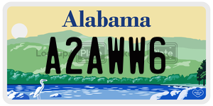 A2AWW6  license plate in AL