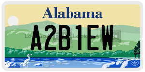 A2B1EW  license plate in AL