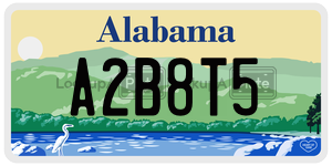 A2B8T5  license plate in AL