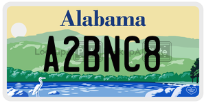 A2BNC8  license plate in AL