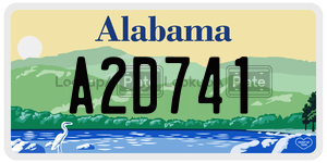 A2D741  license plate in AL