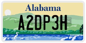 A2DP3H  license plate in AL