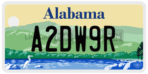 A2DW9R  license plate in AL