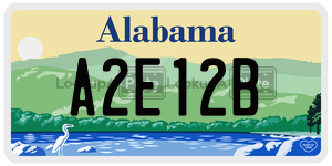 A2E12B  license plate in AL