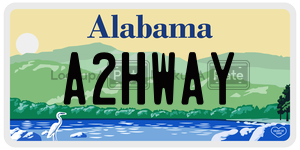 A2HWAY  license plate in AL