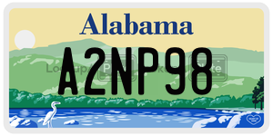A2NP98  license plate in AL