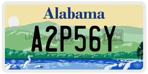 A2P56Y  license plate in AL