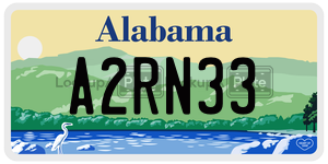 A2RN33  license plate in AL
