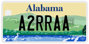 A2RRAA  license plate in AL