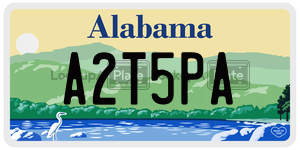 A2T5PA  license plate in AL