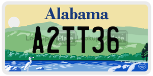 A2TT36  license plate in AL