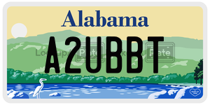 A2UBBT  license plate in AL