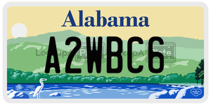 A2WBC6  license plate in AL