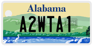 A2WTA1  license plate in AL