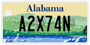 A2X74N  license plate in AL