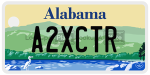 A2XCTR  license plate in AL