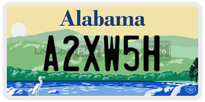 A2XW5H  license plate in AL