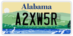 A2XW5R license plate in Alabama