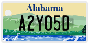 A2Y05D  license plate in AL