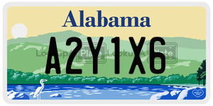 A2Y1X6  license plate in AL