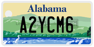 A2YCM6  license plate in AL