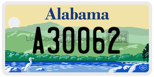 A30062 license plate in Alabama