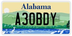 A30BDY  license plate in AL