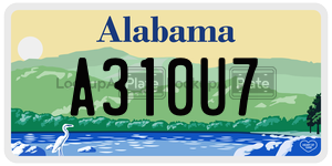 A310U7  license plate in AL