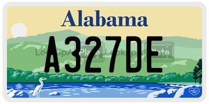 A327DE  license plate in AL