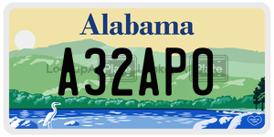 A32AP0  license plate in AL
