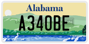 A340BE  license plate in AL