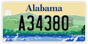 A34380  license plate in AL