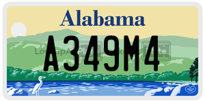 A349M4  license plate in AL
