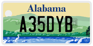 A35DYB  license plate in AL